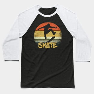 Vintage Skate Skateboard Skateboarding Cloathing Kickflip Ollie Baseball T-Shirt